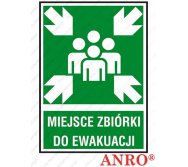 Znak ewakuacyjny „Miejsce zbiórki do ewakuacji” Z-18E folia samoprzylepna