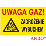 ZNAK  BEZPIECZEŃSTWA Z-27G-P „Uwaga gaz! Zagrożenie wybuchem”