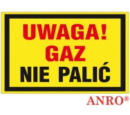 ZNAK  BEZPIECZEŃSTWA ZZ-19G ''Uwaga Gaz Nie palić''