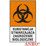 ZNAK  BEZPIECZEŃSTWA ZZ-130CH1 \'\'Substancja stwarzająca zagrożenie biologiczne\'\'