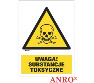 ZNAK  BEZPIECZEŃSTWA ZZ-153CH1 ''Ostrzeżenie przed niebezpieczeństwem zatrucia substancjami toksycznymi''