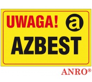 ZNAK  BEZPIECZEŃSTWA ZZ-133CH ''Uwaga! Azbest''