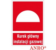 ZNAK  BEZPIECZEŃSTWA ZZ-20P "Kurek główny instalacji gazowej".